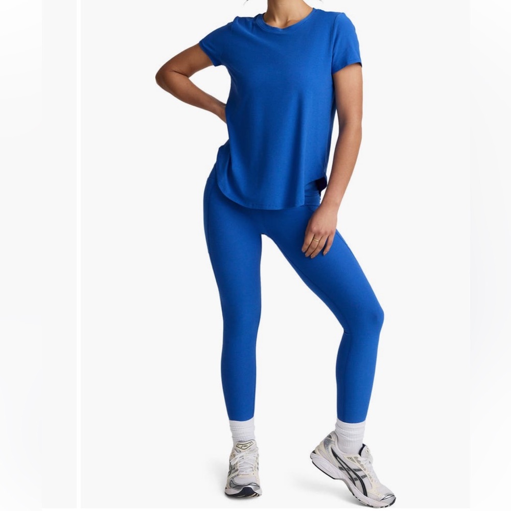 Beyond Yoga Featherweight On the Down Low Tee Fresh Coral Heather Size Medium - Picture 6 of 9
